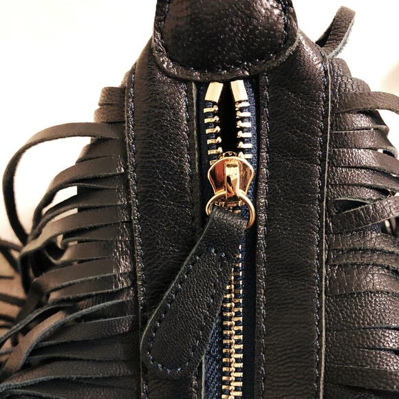 Midnight Blue Fringe Shoulder/Crossbody Bag - Picture 2 of 8